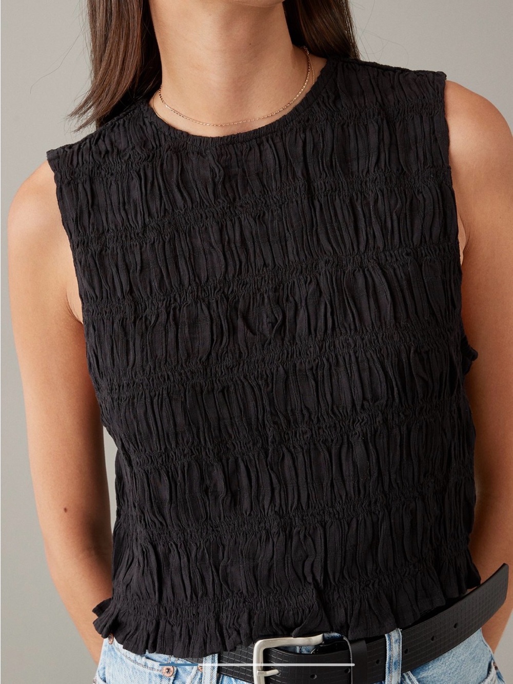 AE Smocked Crop Tank